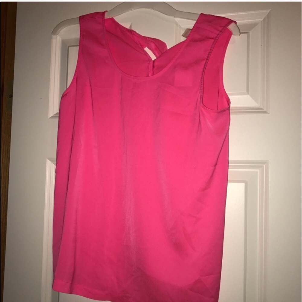 J. Crew Hot Pink Bow Back Tank